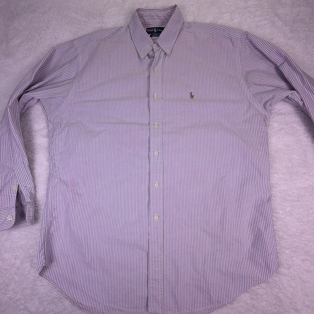 VTG Ralph Lauren Blake Shirt Brown Tattersall Pony Button Up Long Sleeve Men's L